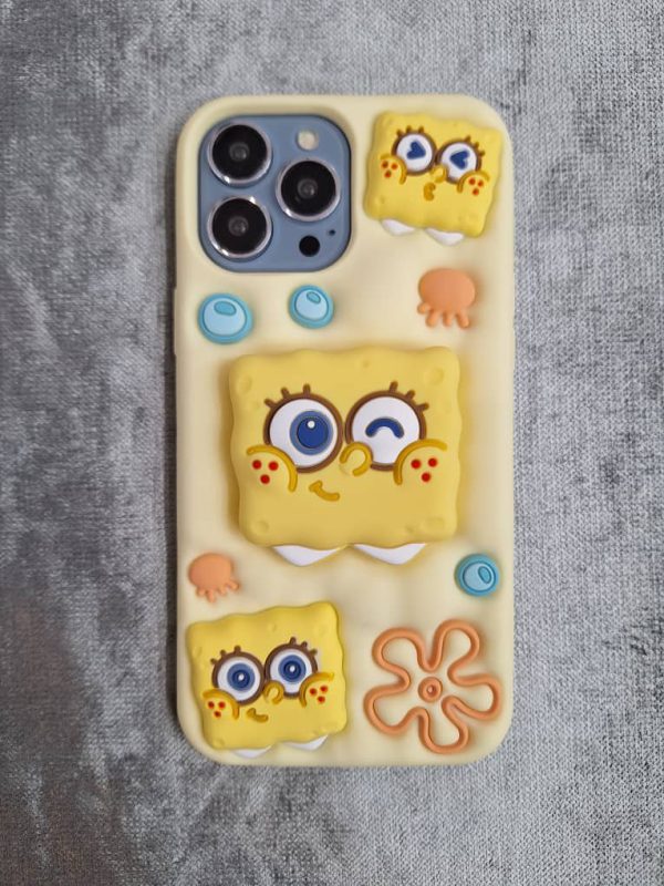 کاور باب اسفنجی Sponge Bob پاپ سوکتی سیلیکونی مناسب برای گوشی موبایل آیفون 16 پرو iPhone16Pro-