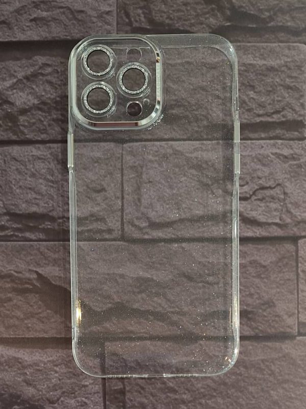 کاور Wakes شفاف شاینی اکلیلی با گلس محافظ لنز مناسب برای گوشی موبایل آیفون 14 پرومکس iPhone14Promax