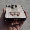 کاور گوشی موبایل آیفون 14 پرومکس iPhone14Promax طرح پروانه Butterfly برجسته نگینی TYBOMB
