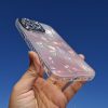 کاور گوشی موبایل آیفون 14 پرومکس iPhone14Promax طرح گل لاله Tulips ماربل صدفی با گلس محافظ لنز شاینی اکلیلی