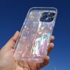 کاور گوشی موبایل آیفون 14 پرومکس iPhone14Promax طرح گل لاله Tulips ماربل صدفی با گلس محافظ لنز شاینی اکلیلی