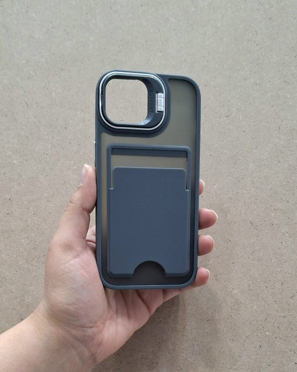 کاور مات جاکارتی دار با لنز استندشو مناسب برای گوشی موبایل آیفون 15 نرمال iPhone15-
