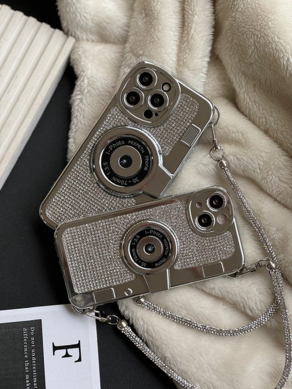 کاور طرح دوربین آنالوگ Analogue Camera نگین دار (بدون بند) مناسب برای گوشی موبایل آیفون 15 پرو iPhone15Pro-