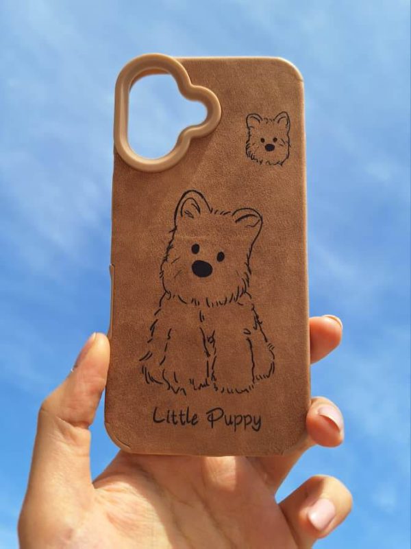 کاور پاپی کوچولو - لیتل پاپی Little Puppy طرح چرمی مناسب برای گوشی موبایل آیفون 16 نرمال iPhone16-