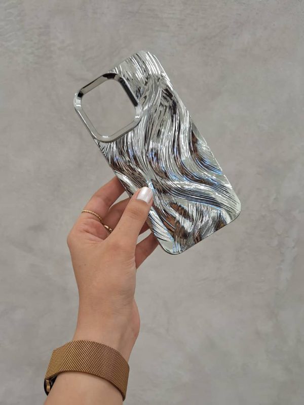 کاور براش کرومی Silver Brush رنگ نقره ای مناسب برای گوشی موبایل آیفون 15 پرو iPhone15Pro-