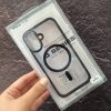 کاور گوشی موبایل آیفون 16 نرمال iPhone16- مجیک ماسک Magic Mask پشت شفاف دور سیلیکونی مگ سیف Mag Safe رنگ مشکی