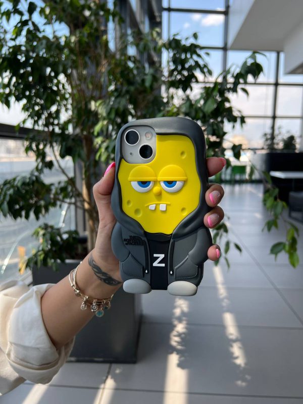 کاور باب اسفنجی گنگ Gang Sponge Bob سیلیکونی مناسب برای گوشی موبایل آیفون 14 پرومکس و 15 پرومکس iPhone15Promax iPhone14Promax