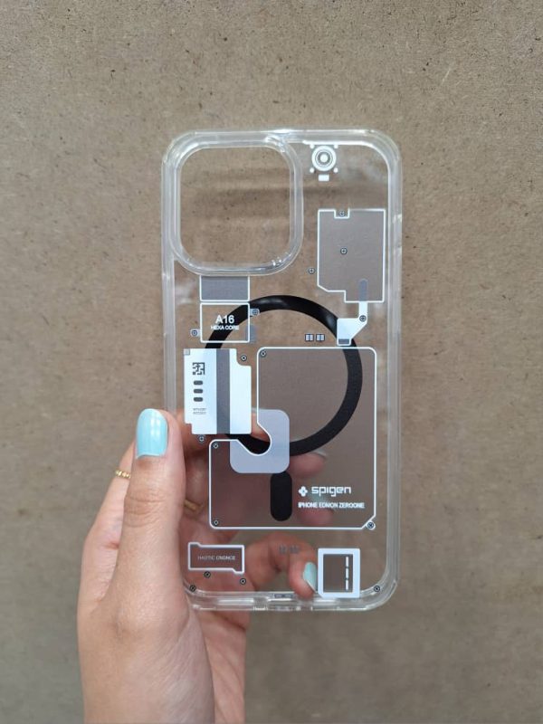 کاور گوشی موبایل آیفون 15 پرومکس iPhone15Promax مدل شفاف اولترا هایبرید اسپیگن Ultra Hybrid Spigen