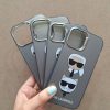 کاور گوشی موبایل آیفون 15 پرو iPhone15Pro- طرح کارل لاگرفلد و گربه رئیس Karl Lagerfeld & Boss Cat دودی