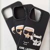 کاور گوشی موبایل آیفون 15 پرو iPhone15Pro- طرح کارل لاگرفلد و گربه رئیس Karl Lagerfeld & Boss Cat با طرح سیلیکونی