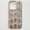 کاور قلب نقره ای Silver Heart با برگه شاینی اکلیلی مناسب برای گوشی موبایل آیفون 15 پرو iPhone15Pro-