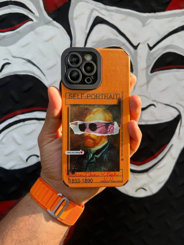 کاور گوشی موبایل آیفون 14 پرومکس iPhone14Promax طرح هنری پرتره ونگوگ Vangogh Self-Portrait کبریتی