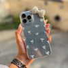 کاور گوشی موبایل آیفون 15 پرو iPhone15Pro- طرح پاپیون لاکچری شفاف اکلیلی شاینی همراه با پاپیون نگینی