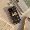 کاور گوشی موبایل آیفون 15 پرو iPhone15Pro- طرح پاپیون لاکچری شفاف اکلیلی شاینی همراه با پاپیون نگینی