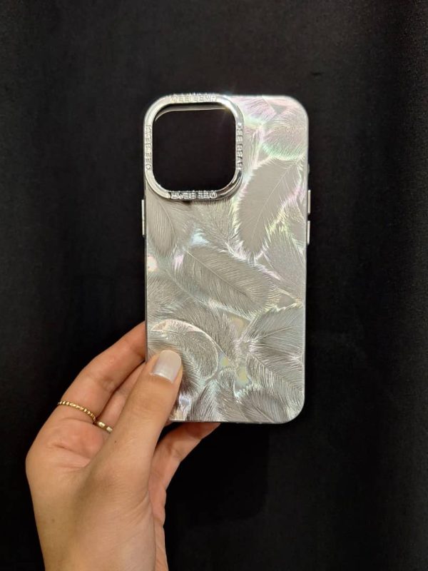 کاور گوشی موبایل آیفون 11 پرو iPhone11Pro- طرح پر نقره ای Silver Feather