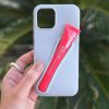 کاور گوشی موبایل آیفون 6، 7، 8، SE اس ای iPhone6- iPhone7- iPhone8- iPhoneSE طرح رود rhode رنگ طوسی Gray همراه با لیپ گلاس Lip Gloss رژلب رنگ رندوم