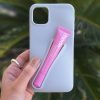 کاور گوشی موبایل آیفون 6، 7، 8، SE اس ای iPhone6- iPhone7- iPhone8- iPhoneSE طرح رود rhode رنگ طوسی Gray همراه با لیپ گلاس Lip Gloss رژلب رنگ رندوم
