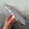 کاور گوشی موبایل آیفون 14 پرومکس iPhone14Promax طرح چرمی موج نقره ای Silver Wave