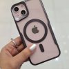کاور New Zone شفاف دور رنگی مگ سیف Mag Safe رنگ مشکی مناسب برای گوشی موبایل آیفون 15 پرومکس iPhone15Promax
