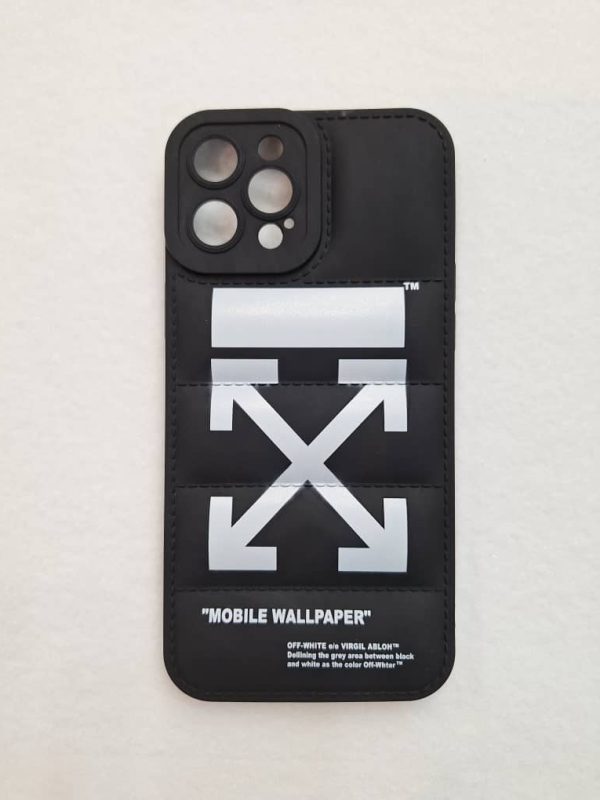 کاور آف وایت Off White پافر Puffer مشکی مناسب برای گوشی موبایل آیفون 12 پرو iPhone12Pro-