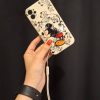 کاور میکی موس Mickey Mouse بنددار مناسب برای گوشی موبایل آیفون 7 و 8 نرمال و SE اس ای iPhone7- iPhone8- iPhoneSE
