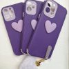 کاور گوشی موبایل آیفون X ایکس و Xs ایکس اس iPhoneX- و iPhoneXs- طرح قلبی کبریتی با آویز قلبی خزی - فون چارم