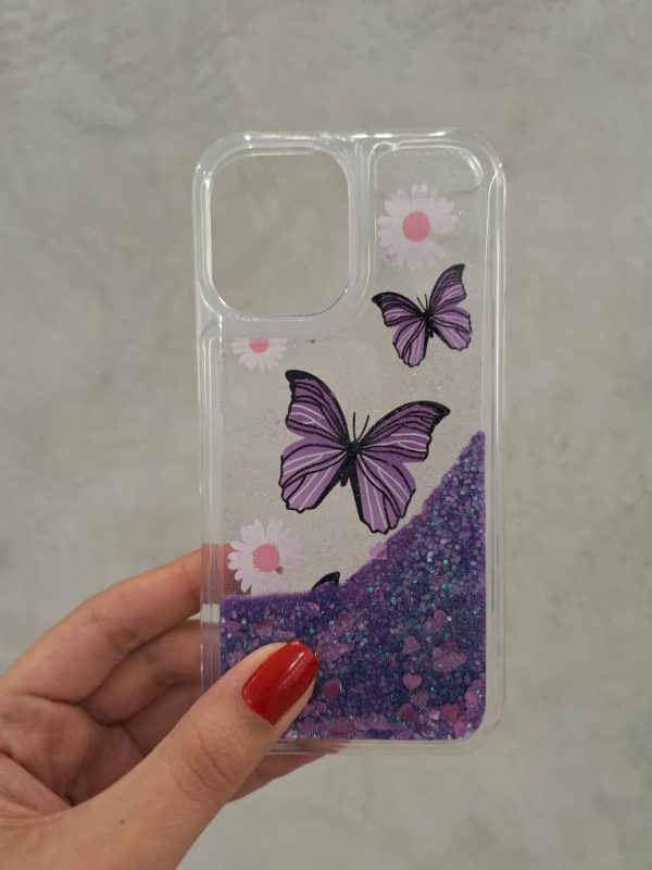 کاور گوشی موبایل آیفون 16 نرمال iPhone16- طرح پروانه Butterfly آکواریومی اکلیلی