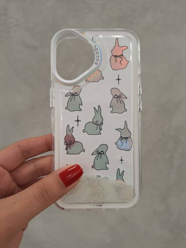 کاور خرگوش کوچولو Baby Bunny شنی هولوگرامی مناسب برای گوشی موبایل آیفون 16 نرمال iPhone16-