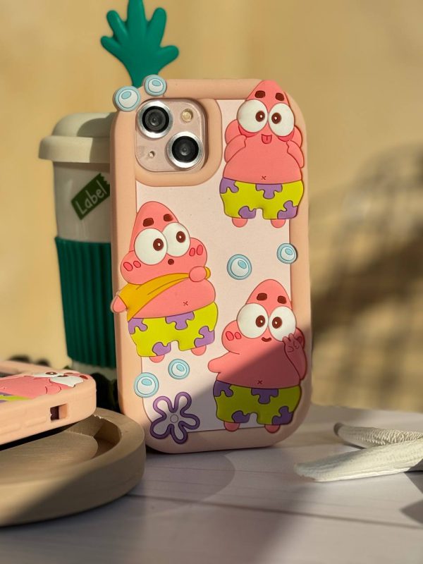 کاور پاتریک بازیگوش سیلیکونی مناسب برای گوشی موبایل آیفون 13، 14 و 15 نرمال iPhone13- iPhone14- iPhone15-