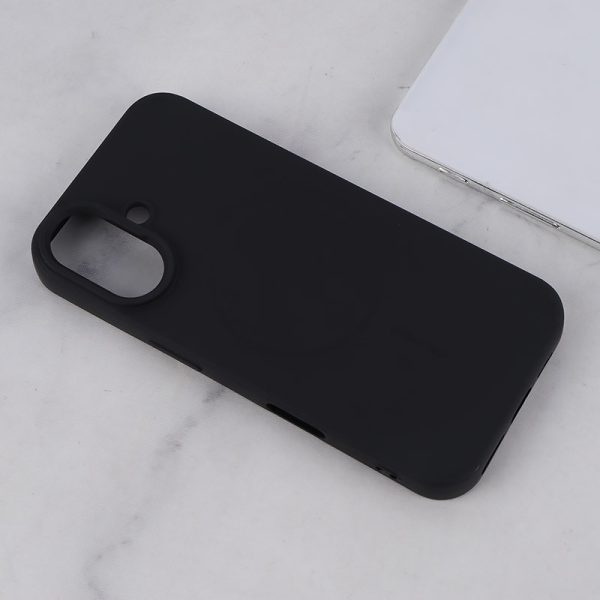 کاور سیلیکونی ژله ای مگ سیف Mag Safe رنگ مشکی مناسب برای گوشی موبایل آیفون 16 نرمال iPhone16-