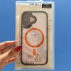 کاور Camera Protection - VIP Max مگ سیف Mag Safe رنگ مشکی و نارنجی مناسب برای گوشی موبایل آیفون 16 نرمال iPhone16-