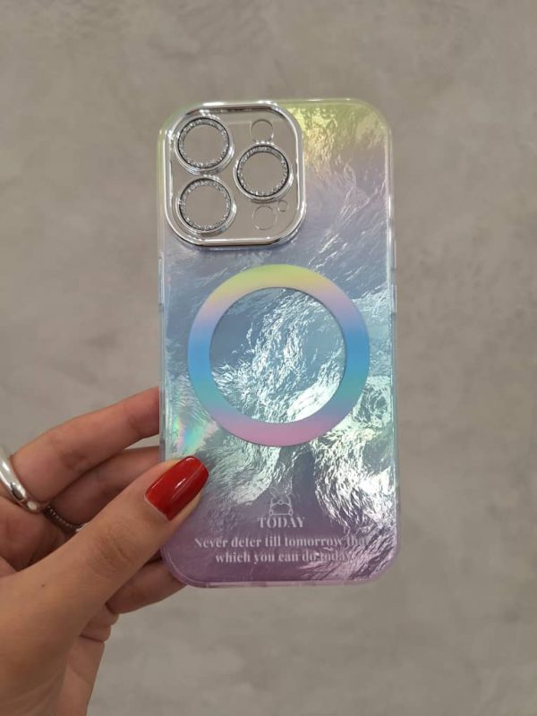 کاور هولوگرامی Creative مگ سیف Mag Safe با گلس محافظ لنز مناسب برای گوشی موبایل آیفون 16 پرو iPhone16Pro-