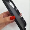 کاور مین مین Min Min طرح برجسته شاینی اکلیلی آینه ای رنگ مشکی و صورتی مناسب برای گوشی موبایل آیفون 16 نرمال iPhone16-