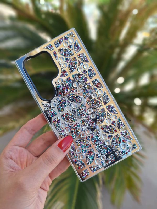 کاور آینه ای نگین دار مناسب برای گوشی موبایل سامسونگ اس 24 اولترا Samsung-S24Ultra