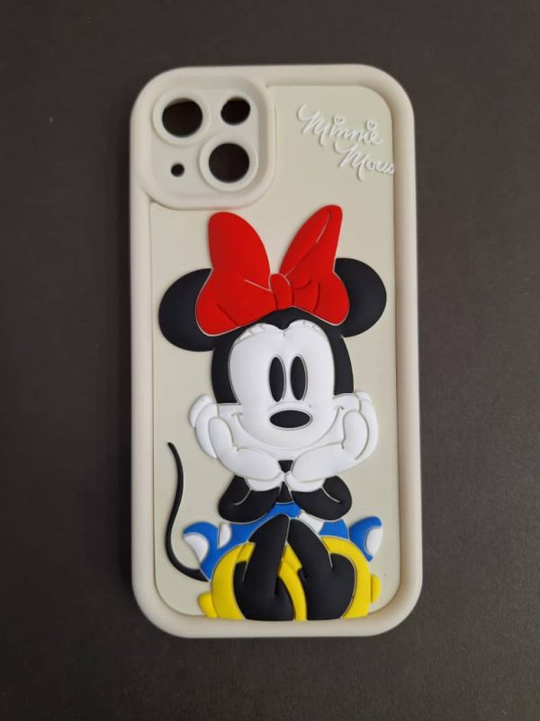 کاور مینی موس Minnie Mouse سالید - سولید Solid طرح برجسته مناسب برای گوشی موبایل آیفون 13 پرومکس iPhone13Promax