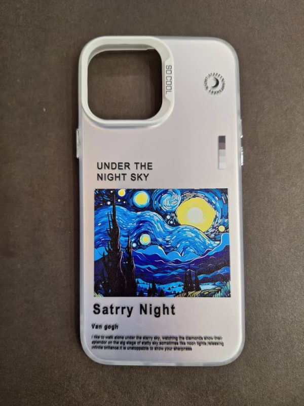 کاور گوشی موبایل آیفون 16 نرمال iPhone16- طرح هنری شب پر ستاره ونگوگ Starry Night