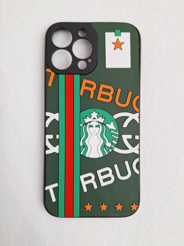 کاور استارباکس Starbucks طرح سیلیکونی برجسته مناسب برای گوشی موبایل آیفون 13 پرومکس iPhone13Promax