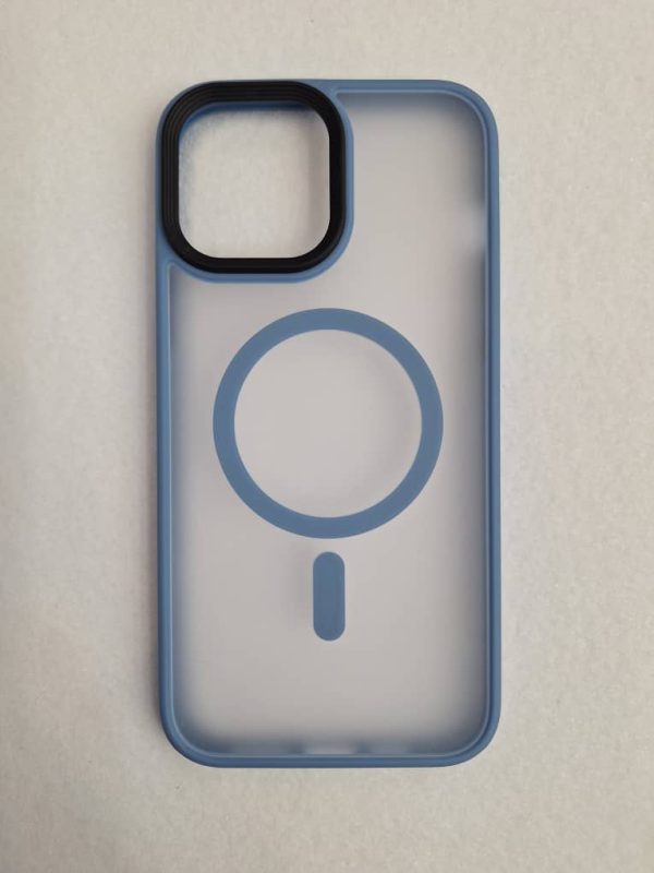 کاور Creative Case مات مگ سیف Mag Safe دور سیلیکونی رنگی رنگ آبی مناسب برای گوشی موبایل آیفون 13 پرومکس iPhone13Promax