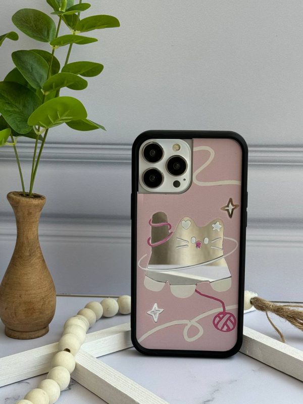 کاور گوشی موبایل آیفون 14 پرومکس iPhone14Promax طرح گربه کاموایی آینه ای