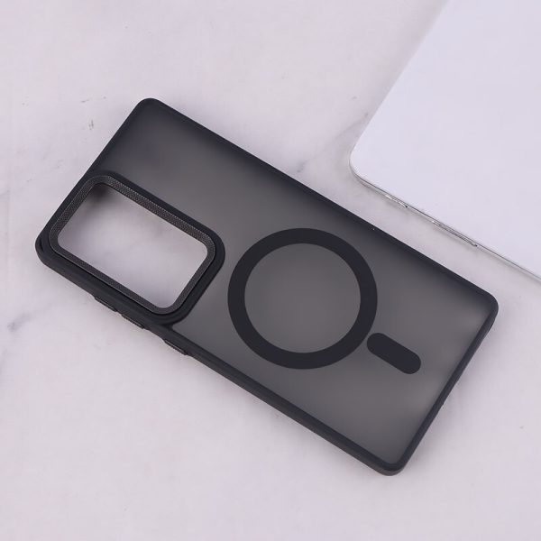 کاور لنز کربن مات مگ سیف Mag Safe رنگ مشکی مناسب برای گوشی موبایل سامسونگ اس 25 اولترا Samsung-S25Ultra