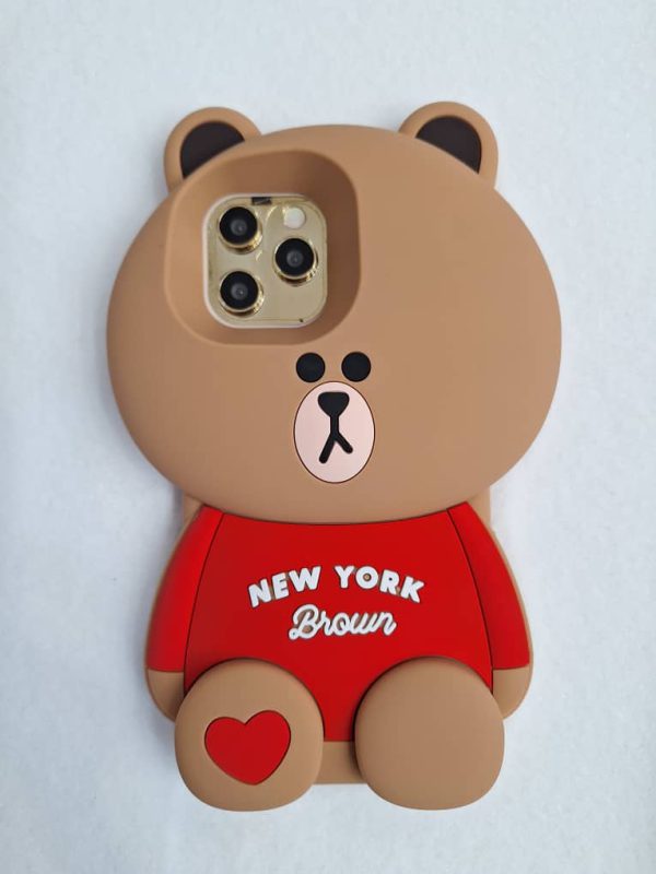 کاور خرس نیویورک New York Brown Bear سیلیکونی مناسب برای گوشی موبایل آیفون 12 نرمال و 12 پرو iPhone12- iPhone12Pro-
