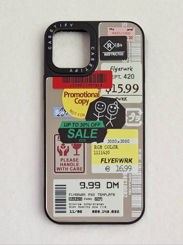 کاور تیکت Ticket استیکر آینه ای مناسب برای گوشی موبایل آیفون 12 نرمال و 12 پرو iPhone12- iPhone12Pro-