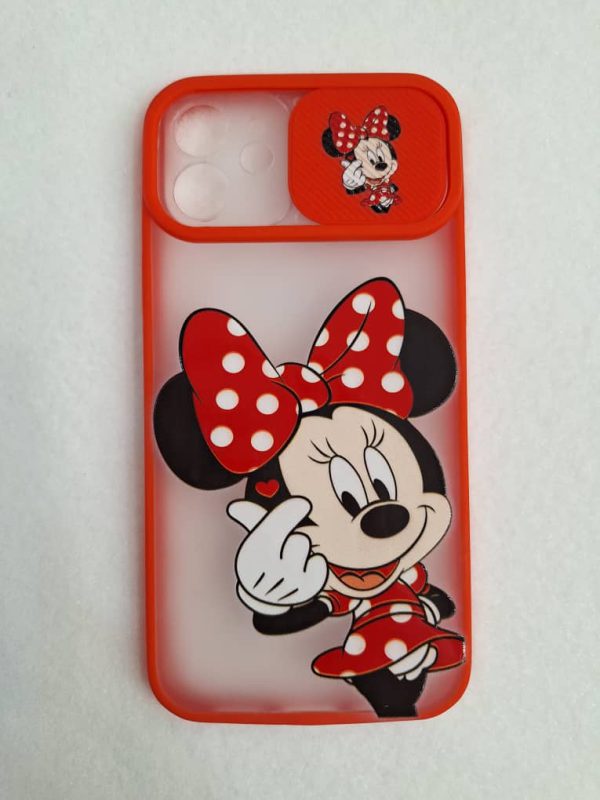 کاور مینی موس Minnie Mouse با محافظ لنز کشویی مناسب برای گوشی موبایل آیفون 12 نرمال iPhone12-