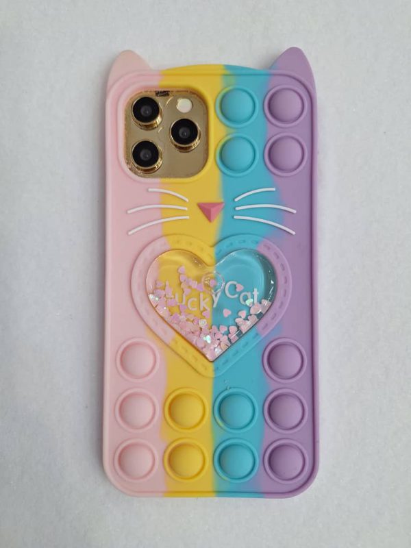 کاور گوشی موبایل آیفون 12 پرومکس iPhone12Promax طرح گربه پاپیتی - پاپتی آکواریومی Pop it Aquarium Cat سیلیکونی