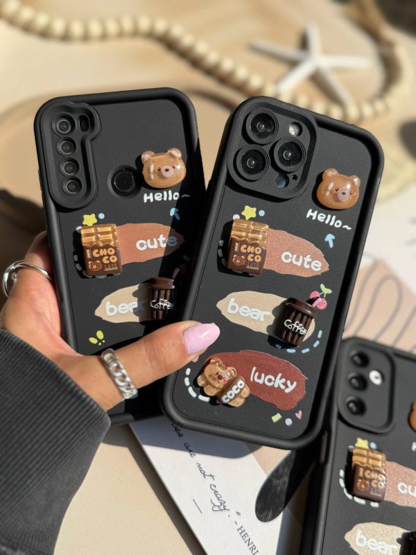 کاور خرس های شکلاتی Chocolate bears طرح برجسته سالید - سولید Solid مناسب برای گوشی موبایل آیفون 15 پرومکس iPhone15Promax