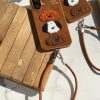 کاور گوشی موبایل آیفون 15 نرمال iPhone15- طرح پاپی - کیوت پاپی Cute Puppy پشمی با بند آویز مچی