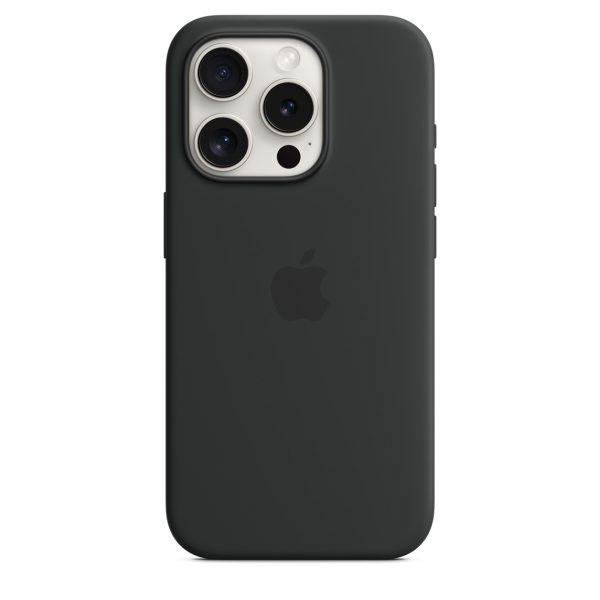 کاور گوشی موبایل آیفون 15 پرومکس iPhone15Promax سیلیکونی مگ سیف اورجینال - اصلی Original Mag Safe Silicone Case زیر بسته رنگ مشکی Black