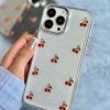 کاور گوشی موبایل آیفون 15 پرو iPhone15Pro- طرح گیلاس Cherry شفاف شاینی اکلیلی طرح برجسته