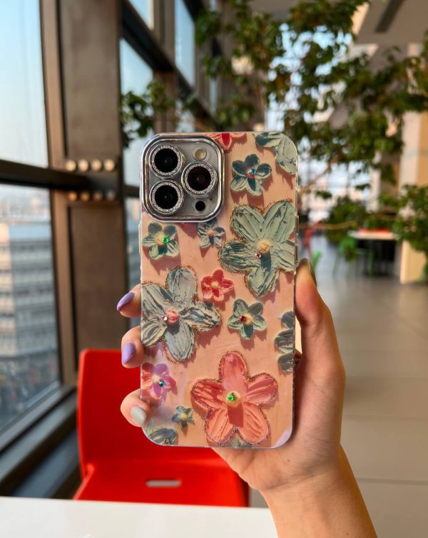 کاور گوشی موبایل آیفون 15 پرو iPhone15Pro- طرح گل آبرنگی Watercolor Flower با گلس محافظ لنز