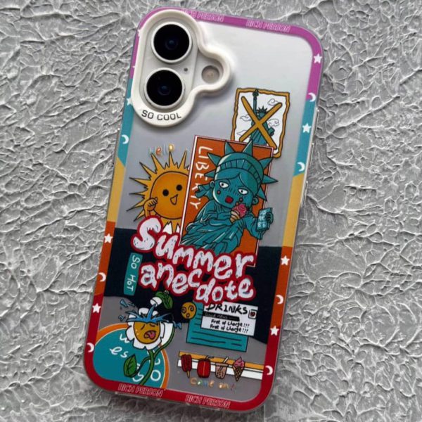 کاور طرح استیکری حکایت تابستونی Summer Anecdote مناسب برای گوشی موبایل آیفون 16 نرمال iPhone16-